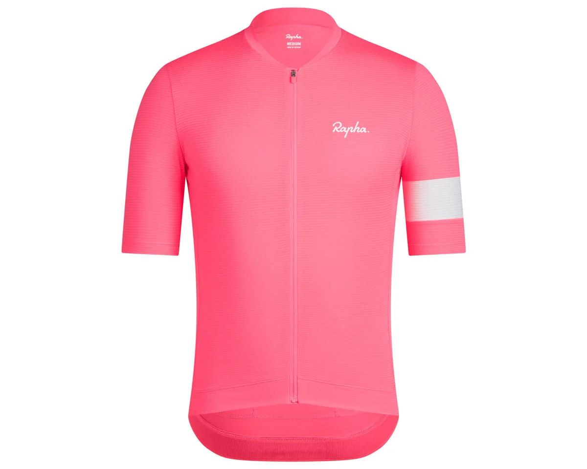 Rapha Men's Core Lightweight Jersey (High-Vis Pink/White) (XL)